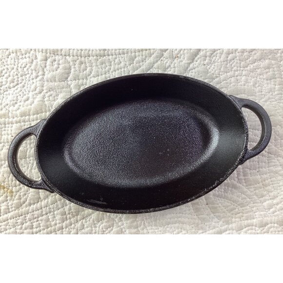 The Pioneer Woman Oval Cast Iron Baking Dish With Handles*Durable Cookware*Black - Picture 3 of 6